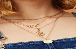 Bijoux de créateurs toute l'Europe et l'Amérique vendent un collier en alliage multicouche mode Joker pendentif tempérament riche collier 8808149