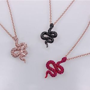 Designer sieraden vrouwen ketting diamant goud verguld, met doos, nieuwe 925 zilveren ketting vol diamant dierenslang hoogwaardige luxe ketting