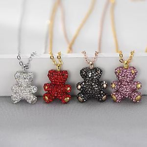 Designer sieraden dames ketting diamant goud vergulde met boxhigh kwaliteit luxe teddybeer dames sleutelbeen ketting