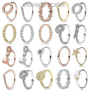 designer bijoux femmes argent brillant bon marché rose en or rings de doigt empilables anneaux femmes originales pand0ra bijoux cadeaux