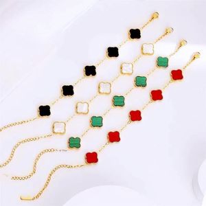 2023 Van Designer Jewelry Women Van Clover Pulsera Moda Pulsera para hombre Pulseras vintage Collar de hoja de trébol Diseño de lujo Joyería de boda Regalo de Navidad