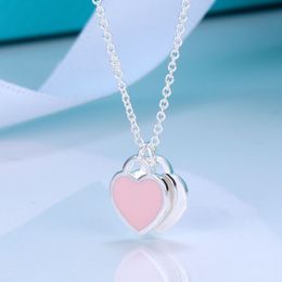 Designer sieraden dames hanger kettingen perzik hart groen druipend olie ketting ontwerper sieraden goud/zilver/roos met liefde ketting compleet merk