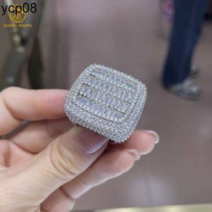 Ontwerper sieraden Zuanfu sieraden aangepaste Iced Out luxe grote 30mm hiphop rapper 925 sterling zilver vvs moissanite iced out mannen diamanten ring