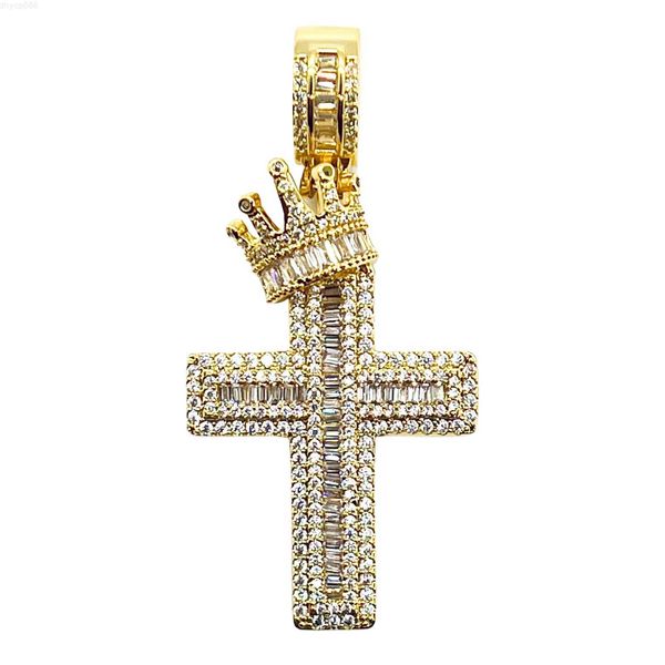 Designer JewelryCustom Hip Hop Croix Pendentif Fine Jewelry Prong Setting Real Sliver Real Gold Wholesale Moissanite Diamond Pendants