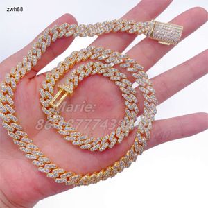 Designer Jewelryrapper bijoux solide argent 925 VVS Diamond 6 mm Collier glacé Moisanite Cuban Link Chain Moisanite Hip Hop Bracelet
