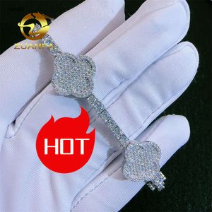 Designer Jewelry -Wolesale Fine Jewelry 925 Silver VVS Moissanite Diamond Iced Out Out Four Leaf Tennis Chain Necloce Clover Moissanite Bracelet