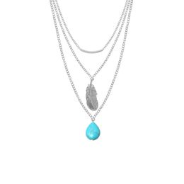 bijoux de créateur pour femmes designer de luxe plume lasso turquoise perles grandes feuilles, collier multicouche pour dames nouvelle mode multicouche
