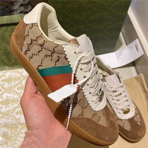 Joker Leather Silk Canvas Designer Casual Shoes Sneakers Flat Euro Pre-Autumn Unisex Dames- en herenschoenen Perfecte stijl