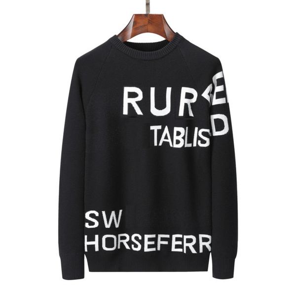 Sweater para hombres de diseñador Carta para mujeres Mujeres impresas clásicas casuales de color negro otoño invierno cálido y cómodo suéter de jarra retro