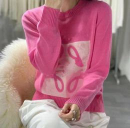 Diseñador puente suéteres mujeres suéter de punto ropa moda jersey rosa ropa femenina damas blanco suelto manga larga tops casuales