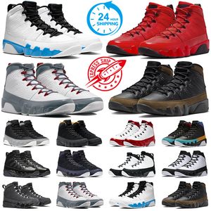 OG Jumpman 9 Powder Blue Hombres Zapatos de baloncesto 9s Fire Red Light Olive Chile Red Particle Grey Bred Patent Gym Red Zapatillas deportivas para hombre Zapatillas deportivas