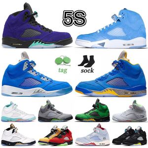 Designer Jumpman 5S basketbalschoenen 5 mannen dames sneakers outdoor trainers unc laney blauw bluebird alternatief druivenlicht aqua se orangon eenden