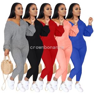 Designer Jumpsuits Women Fall Winter Bodycon Rompert Solid Jumpsuits Long Sleeve One Piece Outfits Skinny Overalls Losse broek Casual groothandel kleding