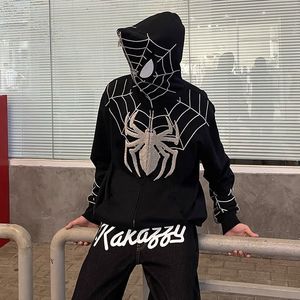 Designer Kakazzy Sweats à capuche pour hommes Sweatshirts Black Spider Sweat à capuche Real Photo Survêtement Spider Web Pulls Sp5der 555555 Pantalon de survêtement Set Hip hop tide