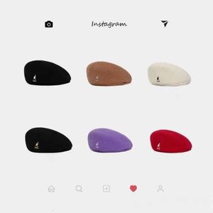 Designer Kangoeroe Kangol Hoed Cap Net Rood 504 Wol Britse Schilder Baret Mode Veelzijdig Ster Net Rood Dezelfde Stijl