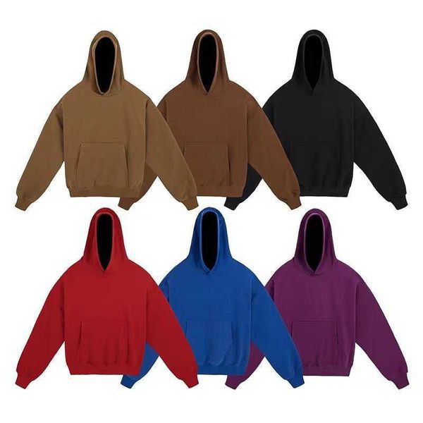 Designer Kanyes Classic Wests Luxury Hoodie Double Couche Épaissie Solide Couleur Hommes et Femmes Couple Yzys Pull Oversize Pull À Capuche