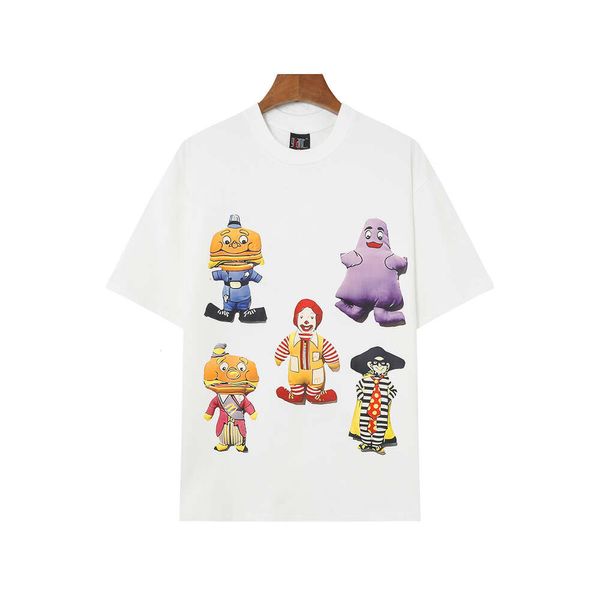 Designer Kanyes Wests Shirt Sweat à capuche Co Branded M Family Cartoon Buwa T-shirt imprimé à manches courtes pour hommes et femmes American High Street Demi-manches