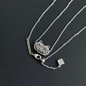 Créateur Kendras Scotts bijoux Elisa mode originale géométrique ovale chat oreille coloré gris cristal dent collier collier chaîne