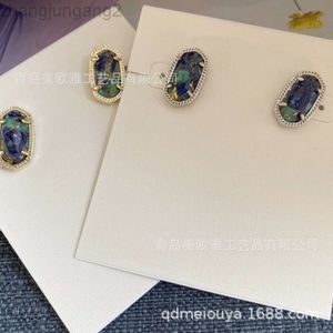Ontwerper Kendras Scotts sieraden modieuze en minimalistische Ellie luxe Lapis Lazuli ovale oorbellen ketting set sieraden voor vrouwen