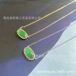 Designer Kendras Scotts Bijoux KS Tempérament Sparkling Diamond Elisa Petit Collier Oeil De Chat Vert Bijoux Pour Femmes Chaîne De Clavicule À La Mode