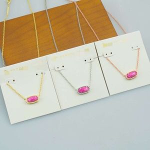 Diseñador Kendras Scotts Neclace Joyería Tintas Simple Oval Rosa Concha Roja Collar Corto Collar Cadena Collar