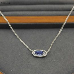 Designer Kendrascott Neclace Jewelry Instagram minimaliste ovale Transparent Blue Sandstone Pendant court Kendras Scotts Collier Collier Chaîne de clarbone