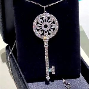 Designer sleutel hanger kettingen luxe diamanten kettingen sieraden mannen vrouwen goud zilver roos ketting zirkoon ketting mode bruiloft sieraden kerstcadeau