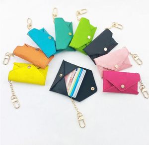 Funda de diseñador para llaves Monedero de cuero de moda llaveros Mini billeteras Monedero Titular de la tarjeta de crédito 10 colores epacket