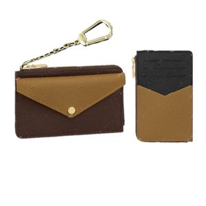 Diseñador Bolsa para llaves Cremallera Monederos Dinero Mini billetera RECTO VERSO Llavero Anillo Titular de la tarjeta de crédito Lujo Vintage Pequeño Monedero Monedero Bolsas Accesorios colgantes