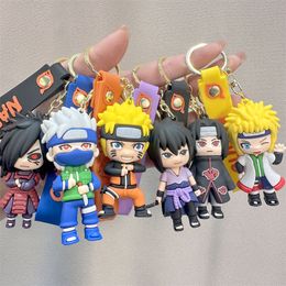 Accesorios de llavero de diseño Figura de Naruto de dibujos animados llavero anillos Naruto Kakashi Llavero colgante de llave de coche