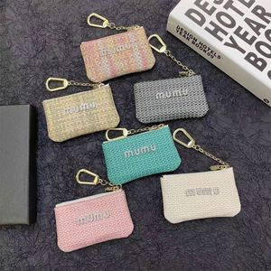 Designer Keychain Brand Key Light Weven textuur Zero Wallet Zipper Card Tas opslag Universele sleutelhanger portemonnee