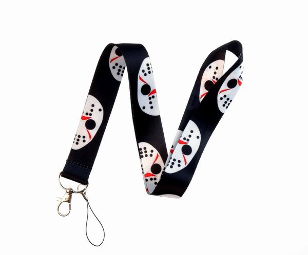 Designer Porte-clés Film d'horreur Vendredi 13 Étui pour téléphone portable Sangles Cool Lanyard Pour porte-clés ID Badge Holder Keycord DIY Hang Rope Neckband Mobile Accessoires