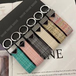 Designer Keychain Knit Leather Llaveros for Women Fashion Mens Designers Keyring Brand Colorful Luxury Key Chain Chain Bag Tarm Key