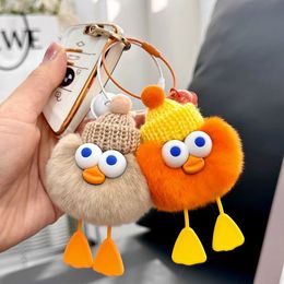 Porte-clés design Réel Lapin Boule De Fourrure Porte-clés Boule De Fourrure Douce Belle Or Métal Porte-clés Boule Pom Poms En Peluche Porte-clés Voiture Porte-clés Sac Boucles D'oreilles Accessoires