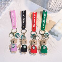 Designer Keychains Accessoires Key Chain voor mannen Starbucks Key Chain Rings Creative Doll Bear Barista Drop Lijm Dop Key Chain Cain Parage Bag Key Hanging Ornament 02