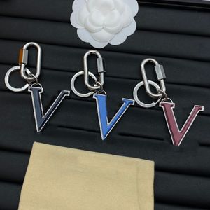 Designer Keychains Lanyards V-Letter Card Holder metalen sleutelhanger mode charme auto charms sleutelhanger bloemenzak geschenken accessoires