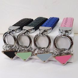 Designer Keychains Men Dames Auto Key Chains Keyring Liefhebbers Keychain Echt lederen WEVE HANDER KLEY RING ACCESSOIRES Met schroevendraaier 01