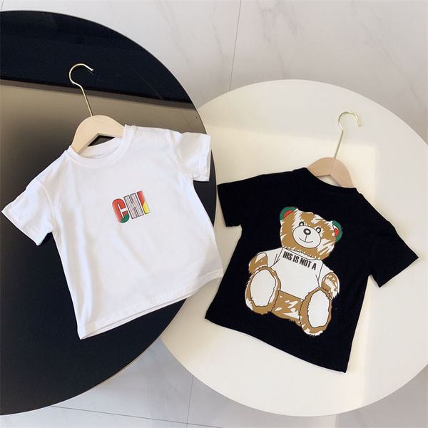 Diseñador Kid Manga corta Bebé Niña Tops de lujo Camisa clásica para niños Bebé Ropa para niños Impresión de dibujos animados Camiseta Camisetas Ropa Sunmmer