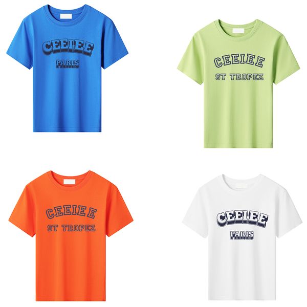 Diseñador Camisetas para niños Algodón de verano 100% Ropa Camiseta para bebés Camisetas para niños Letras de manga corta Impresas Camisas Ce Camisa de 10 colores
