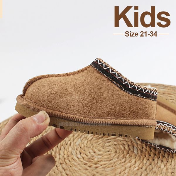 Bottes de créateurs pour enfants, pantoufles Tasman, tazz, bottes pour bébés, graines de moutarde, mini bottines de neige, garçons et filles, hiver, Australie, chaussures sherpa moelleuses en peau de mouton pour enfants