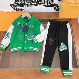 Designer Kinderkleding Kids Coats Tracksuits For Girl Boy Kids Herfstpakken Maat Mode Splited Design Rapel Zipper Jacket en broek