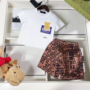 Designer kinderkledingsets T-shirt broekenset Merkafdrukken Kinderen 2-delige puur katoenen kleding baby jongens meisje Modemerk broek