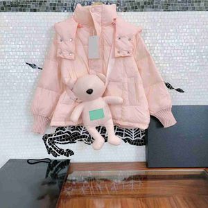 Designer enfants veste en coton poupée sac à bandoulière bébé vêtements d'hiver taille 120-170 cm 2pcs pardessus à capuche pour garçons filles Aug30