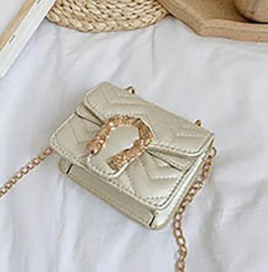 Designer Kids Handtas Girls Diamant Lattice Chain One-Shoulder Bags Luxe kinderen metalen Buckle Messenger Bag