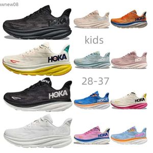 Designer enfants Hoka One Clifton 9 chaussures de course athlétiques Bondi 8 Carbon X 2 baskets absorbant les chocs route mode hommes femmes femmes hommes chaussures pour enfants taille 28-47