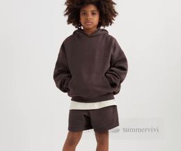 Designer enfants lettre imprimé sweats à capuche garçons filles col rond manches longues sweat-shirt décontracté automne hiver enfants velours pull chaud Z4050