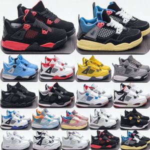 Designer Enfants Chaussures 4 Jumpman 4s Toddlers Garçons Filles Chaussure De Basketball Blanc Noir Bleu Enfants Bébé Enfant Jeunesse Nourrissons Baskets Noir Sport Formateurs