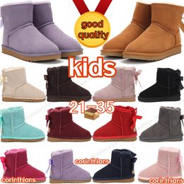 Designer Enfants Chaussures En Cuir Véritable Bottes De Neige wggs Jeunes Filles Garçons Tout-Petits Bottes Avec Des Arcs Enfants Bébé Nourrissons Chaussures Uggitys Baskets Chaussure À Talons Hauts