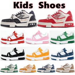 Designer Kids Shoes Teutlers Sneakers Brand Trainers Baby Boys Girls Sportschoen Kinderen Jeugdzuigers Groen Blauwe platform SNAKE SNAKE