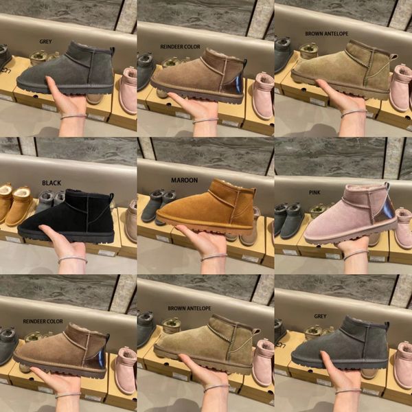 Designer enfants chaussures uggi garçons filles style classique enfant bébé bottes de neige wggs imperméable mini botte de neige jeunes enfants Australie vache cuir nourrissons enfant en bas âge Sneaker